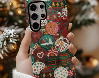 Christmas Ornament Phone Case, Festive Holiday Bauble Design