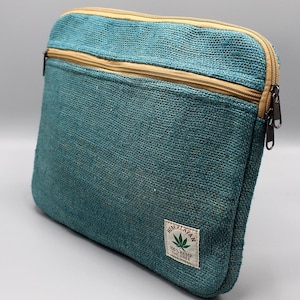 Handgefertigte Baumwolle Laptop Hülle Fall weicher und haltbarer Stoff passt | Umweltfreundliche Laptoptasche mit Ladegerät für 13-Zoll-Laptop, hergestellt in Nepal