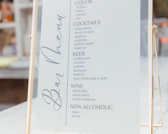 Personalisiertes Bar Menü Schild für die Hochzeit, Signature Cocktails, 20x30cm