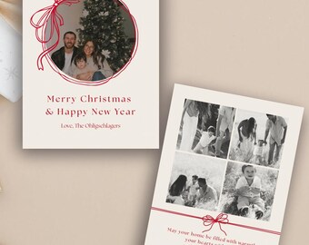 Plantilla editable de tarjeta navideña con foto - Canva (Descarga digital)