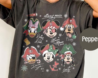 Mickey & Friends Pirate Signature Crew Shirt, Disney Pirate Christmas Shirt, Disney Pirate's Life Shirt, Disney Cruise Christmas Gift