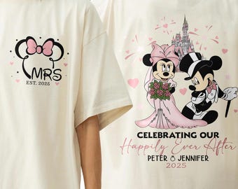 Disney Mickey and Minnie Couple Shirt, Mrs And Mr Shirt, Happy Ever After Shirt, Disney Wedding Matching, Just Married Honeymoon Shirt