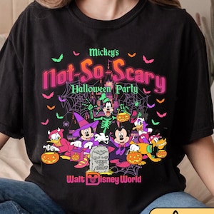 Retro Mickey&#39;s Not So Scary Halloween Party 2025 Shirt, Disney Halloween Family Shirt, Mickey & friends Skeleton Pumpkin WDW Tee
