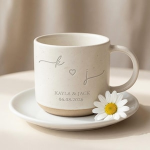 Personalized Couple Wedding Pottery Mugs, Husband and Wife Mug,Mr and Mrs Mug,New Bride and Groom Mug, Gift For Couples,Printed Engraved Mug
