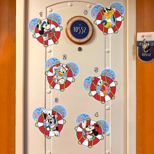 Personalized Disney Cruise Mickey Minnie Door Magnets, Custom Mickey And Friends Cruise Themed Magnet, Donald, Pluto, Goofy, Daisy Gifts