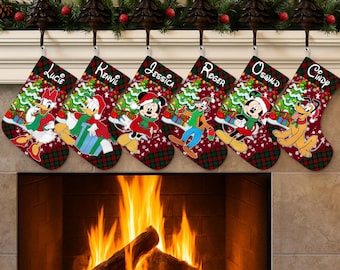 Personalized Mickey & Friends Christmas Stockings, WDW Christmas Stockings With Name, WDW Family Christmas Gifts Stocking 2025