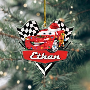 Disney Lightening McQueen Cars Christmas Ornament, Cars Christmas Ornament, Lightening McQueen Keepsake, Disney Movie Cars Ornament
