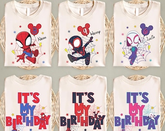 Spidey Birthday Shirt, Ghost Spider T-Shirt, Spin Birthday Shirt, Avengers Birthday Toddler T-Shirt, Custom Kids Superhero Tee