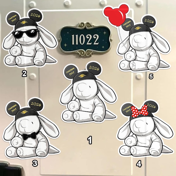 Imán de toalla personalizado con forma de animal de DCL, imán de WDW Cruise Line, imán de barco de WDW, imán de toalla Evie