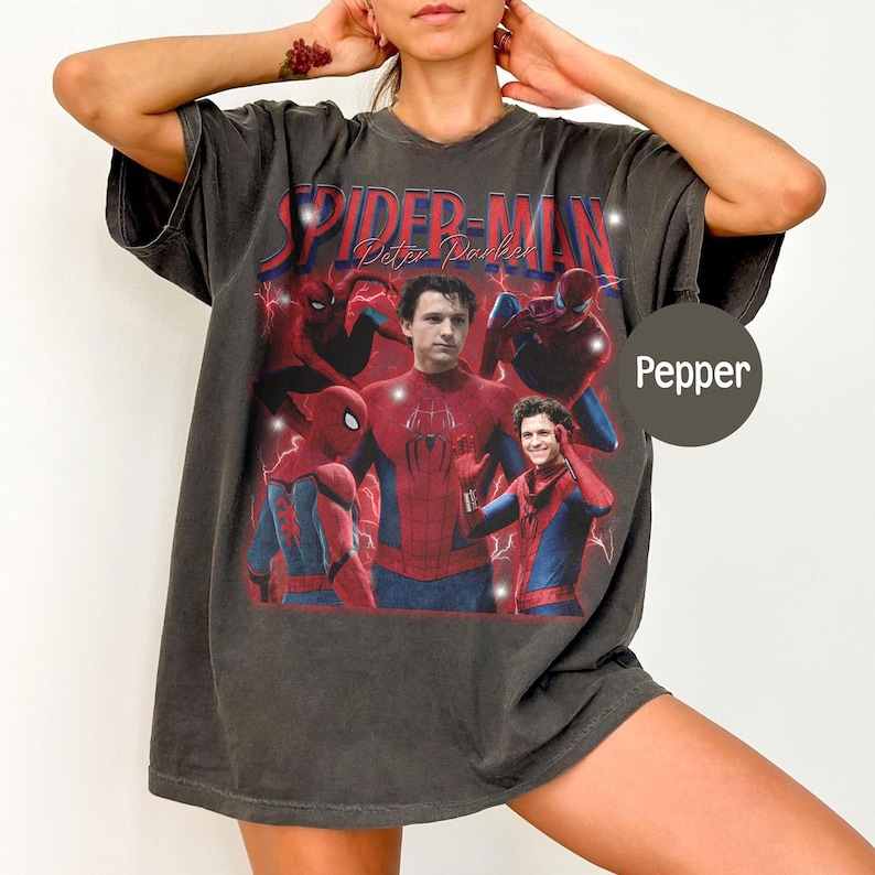 Spiderman Peter Parker Spider Hero Movie 90s Shirt, Spiderman A Brand New Day Tee, MCU Marvel Superhero Tee, Disney Trip Shirt image 1