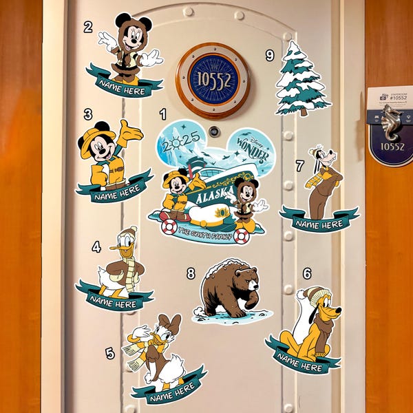 Personalized Mickey & Friends Alaska WDW Cruise Magnet, WDW Wonder Dream Magnet, Family Cruise Stateroom Door, WDW Cruise Magnet