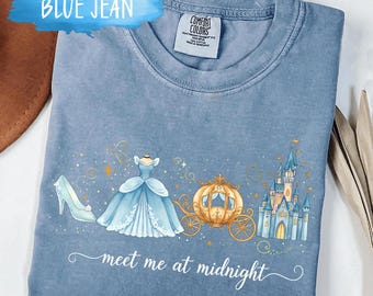Camiseta "Encuéntrame a medianoche", camiseta de Cenicienta de Disney, regalo para la fiesta de las princesas de Disneyland, viaje de chicas a Disney 2026, camiseta de la princesa Cenicienta de WDW