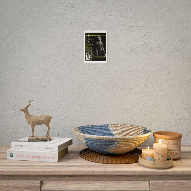 Pôsteres Brutalistas de Cyberpunk 2077 em Formato de Enrolar | Arte de Cidade Distópica imagem 6