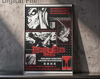 Attack on Titan Poster - Digital File | Red