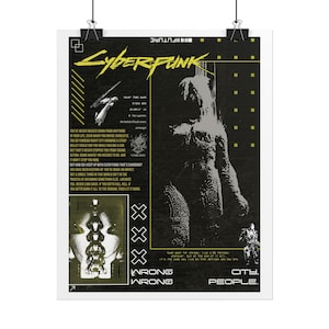 Pôsteres Brutalistas de Cyberpunk 2077 em Formato de Enrolar | Arte de Cidade Distópica imagem 1