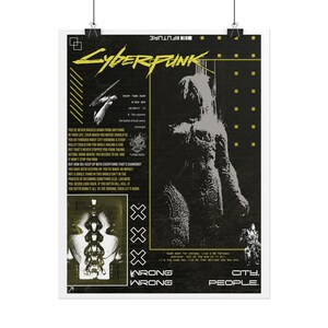 Pôsteres Brutalistas de Cyberpunk 2077 em Formato de Enrolar | Arte de Cidade Distópica imagem 4