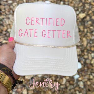 Certified Gate Getter Embroidered Trucker Hat | Western Ranch Style Apparel | Farm Life Cattle Ranching Gift | Women’s Ranch Hat | Livestock