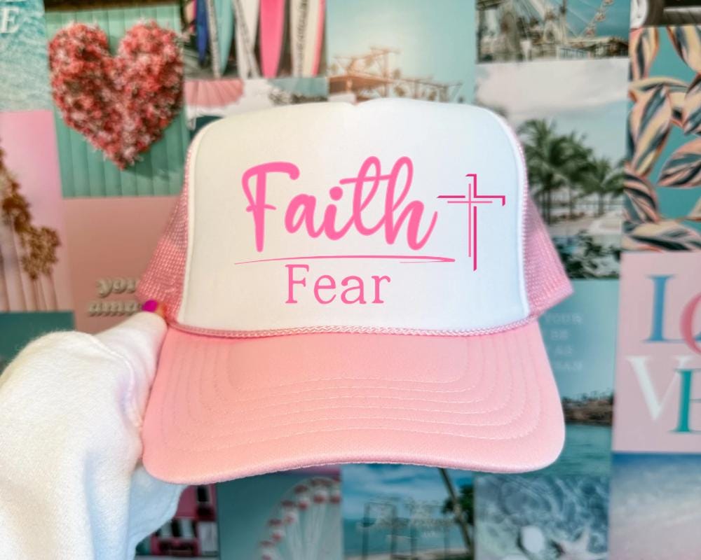 Faith Over Fear Trucker Hat | Embroidered Christian Merch  display picture 3