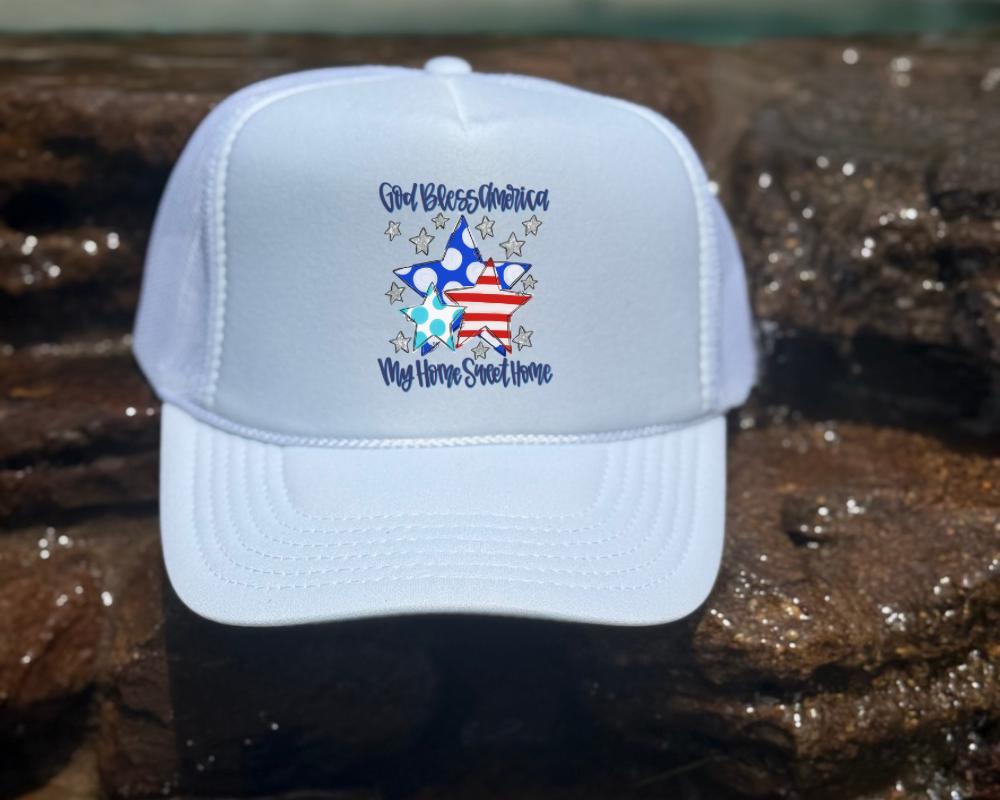 God Bless America Trucker Hat: Patriotic Red White & Blue - Etsy display picture 1