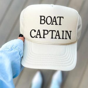 Boat Captain Trucker Hat | Retro Lake Hat | Embroidered Captain Hat | Summer Vacation Fit| Boating Gift | Fishing Hat | Cruises & Ocean Fun