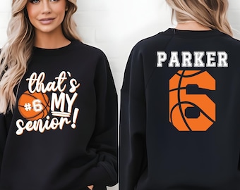 Custom That's My Senior Basketball Shirt, Senior 2026 Tee Personalized Name Number Tee, Back Design Birthday Basketball Tee, Senior Night