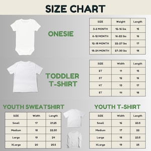 the size chart for a baby boy's bodysuit