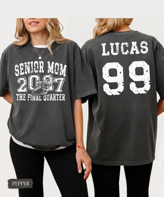 Senior Football Mom 2027 Comfort Colors® Shirt, Class of 2027 Dad Tee, Personalized Graduate Mom Gift, The Final Quarter