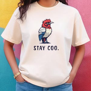 Stay Coo Funny Bird T-Shirt - Retro Pigeon Tee