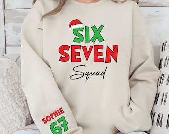 Funny 6 7 Shirts, Six Seven Squad Shirt, Trend Six Seven Meme Tshirt, Christmas Shirt, Trendy Tiktok Christmas Party Tee