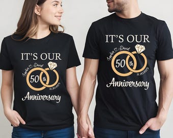 Custom 50th Anniversary T-Shirt: Matching Family Celebration
