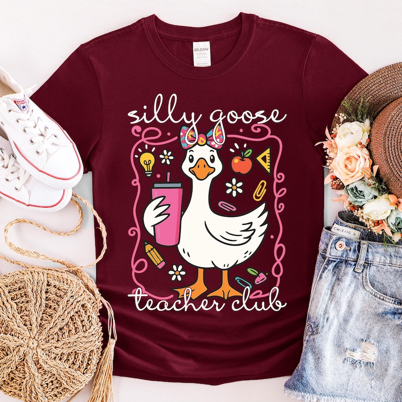 This Funny Teacher Appreciation Shirt is made for the silly, the creative, and the unforgettable teachers. Featuring the “Silly Goose Teacher Club” theme, it’s perfect for end-of-year gifts, teacher week, or casual Fridays. A fun way to say thank you to a teacher who makes learning enjoyable.