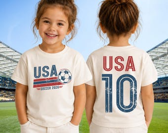 USA Soccer 2026 Shirt, Kids Soccer Fan Tee, Youth Football Jersey Style Shirt, USA Game Day Shirt, Soccer Mom Gift Idea