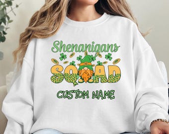Custom Name Shenanigans Squad St. Patrick’s Day Shirt, Family Matching Shirts