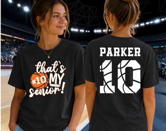 Custom That's My Senior Basketball Shirt, Senior Mom 2027 Tee Personalized Name Number Tee, Senior Night
