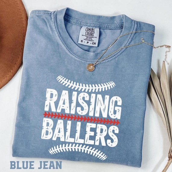Comfort Colors® Raising Ballers Shirt, Baseball Mom Shirt, Vintage Sports Mom Tee, Game Day Baseball Mom Shirt, Softball Mom Tee