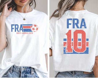 Camiseta de la selección francesa de fútbol 2026, camiseta FRA 10 para aficionados al fútbol, camiseta con los colores de Francia, camiseta del torneo de Norteamérica, atuendo para el día del partido.