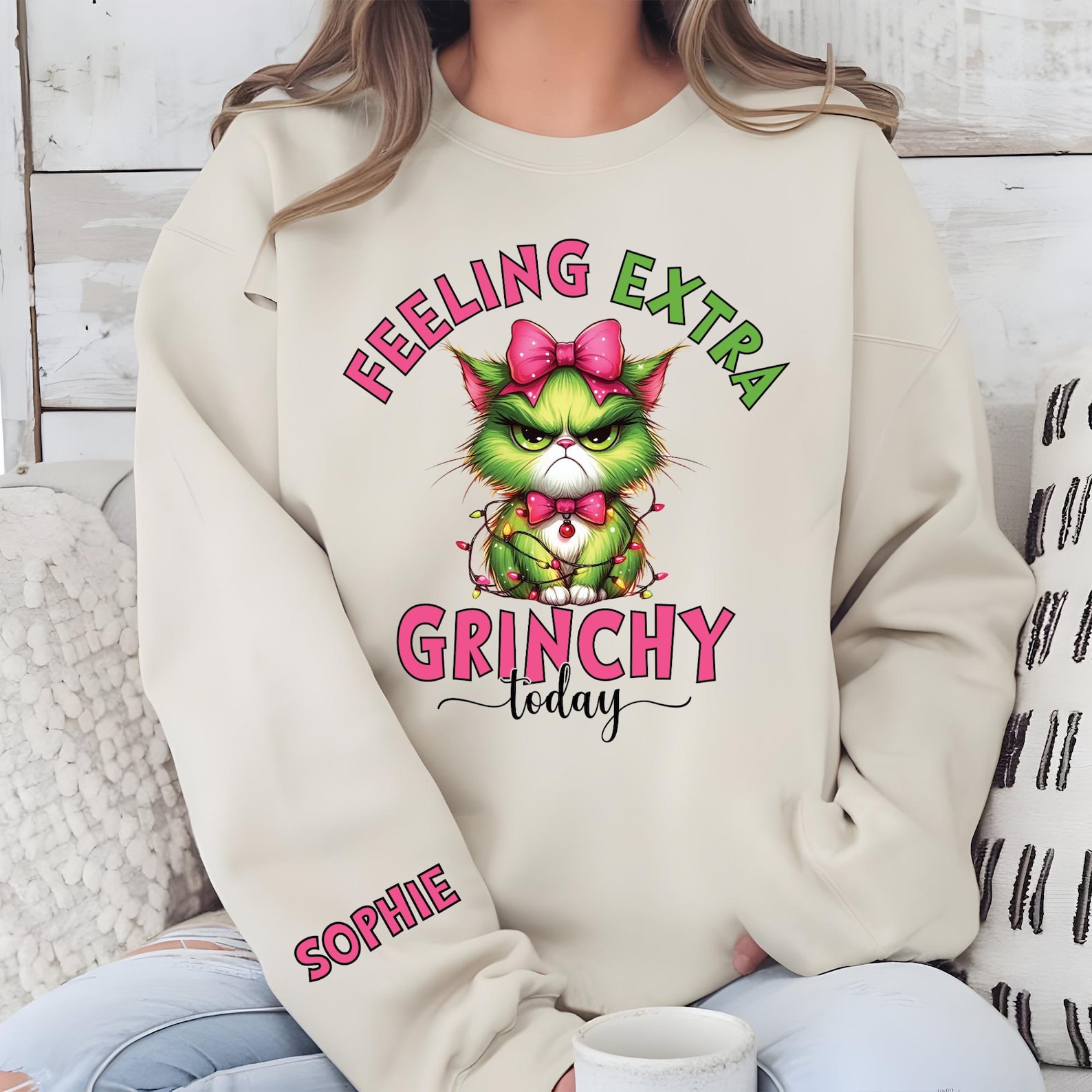 Feeling Extra Grinchy Today Shirt, Grinch Mom Cat Sweatshirt, Angry Cat Xmas Tee, Winter Mom Shirt, Grinch Mom Christmas Tshirt