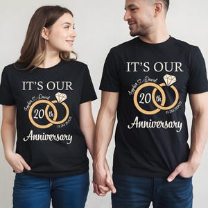 Custom 20th Anniversary Squad T-Shirt – Matching Family & Friends Celebration Shirt, Wedding Anniversary Party Gift