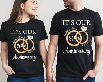 Custom 20th Anniversary Squad T-Shirt – Matching Family & Friends Celebration Shirt, Wedding Anniversary Party Gift