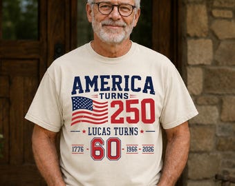 Retro America Turns 250 I Turn 60 Comfort Colors® Shirt, 60th  Birthday Tee, USA 250th Anniversary