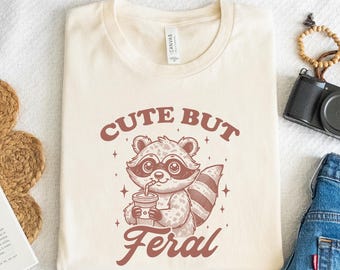 Cute But Feral Shirt, Funny Shirt, Sarcastic Shirt, Funny Raccoon Shirt, Funny Toddler Shirt, Funny Youth Tee, Somebodys Feral Kid