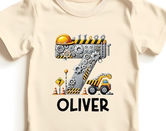 Personalized Construction Truck Kids Shirt