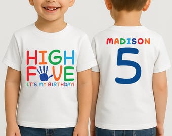 5th Birthday High Five Shirt: Personalized Birthday Tee