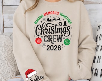 Custom Christmas Crew Sweatshirt- Matching Family Holiday Shirt, Xmas Pajamas Top, Toddler Sweater