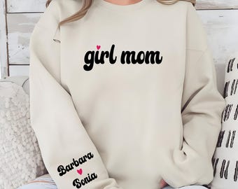 Personalized girl mom Sweatshirt Shirt, Mother's Day Gift, Mom Girls Tee