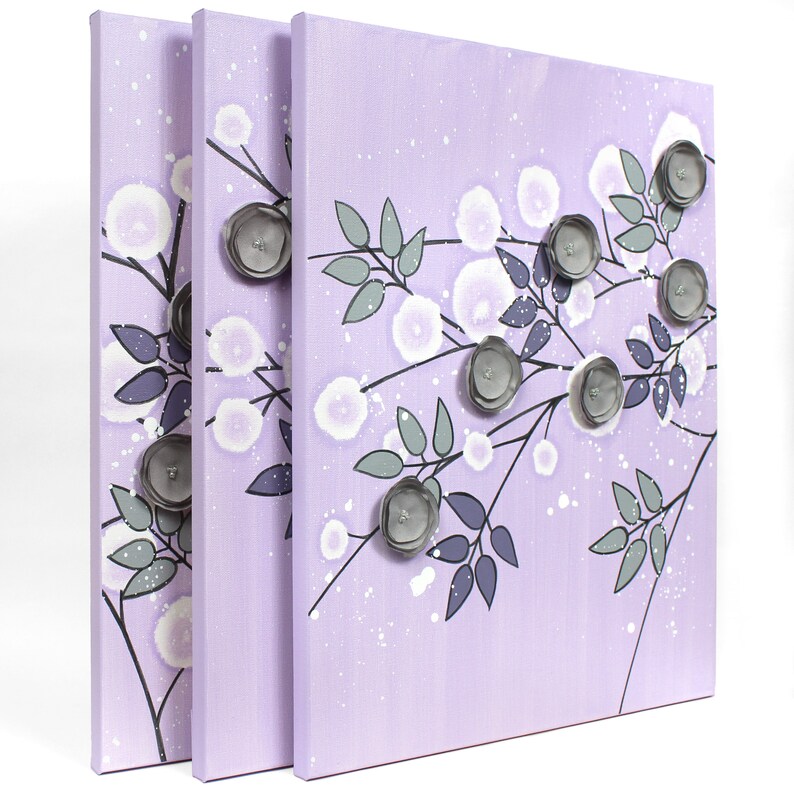 Large Nursery Wall Art Original Painting of Flowers Mixed Etsy