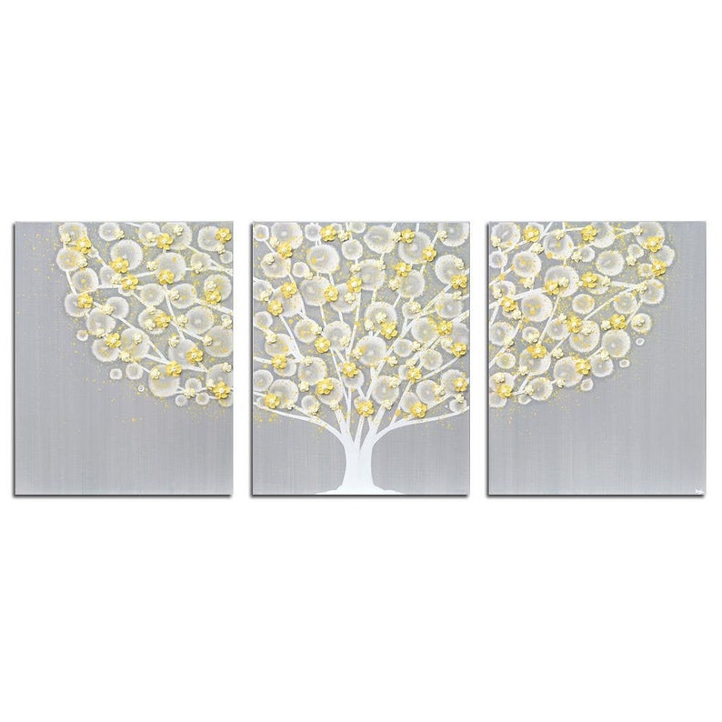 Large Canvas Wall Art Triptych Original Painting of Textured Etsy