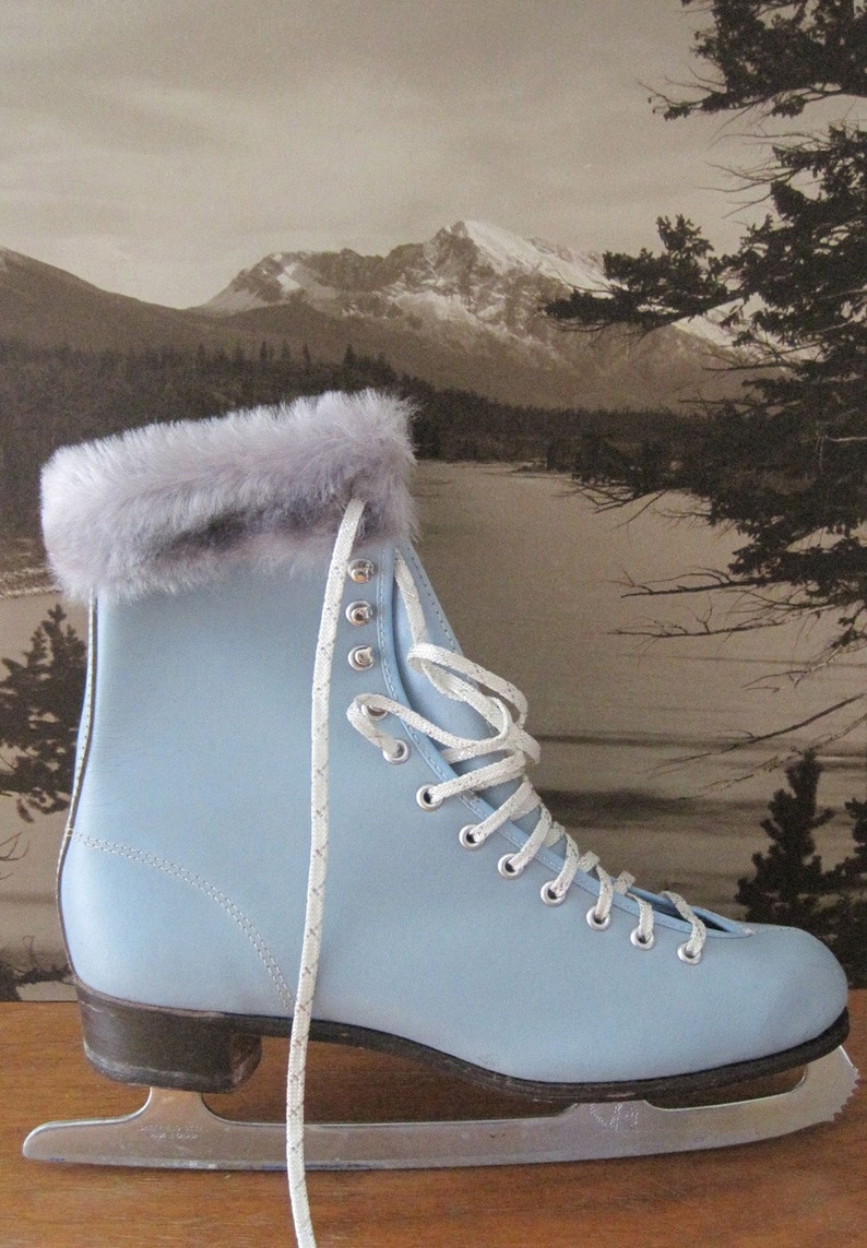Vintage Blue Ice Skates with Tote Etsy