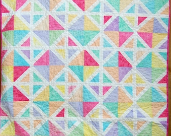 Colorful and Fun Baby Quilt, Baby Girl Quilt