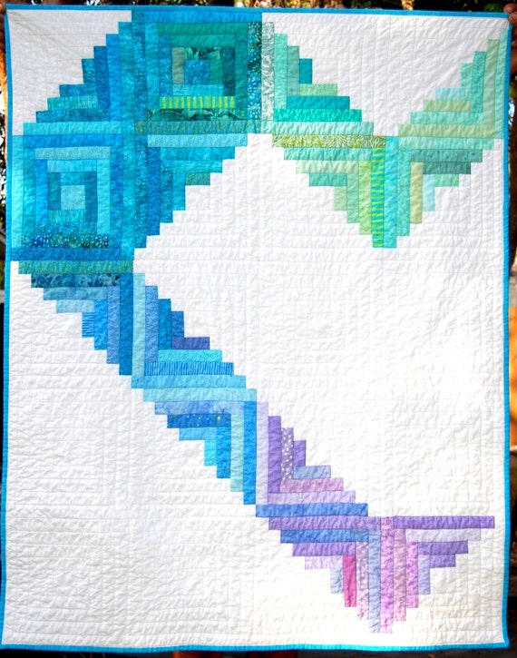 Beautiful Modern Handmade Log Cabin Baby Quilt Baby Girl Etsy